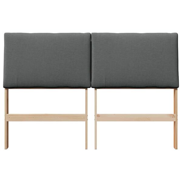 vidaXL Gestoffeerd hoofdbord Donkergrijs 140 cm Massief grenenhout