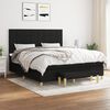 vidaXL Boxspring met matras stof zwart 180x200 cm