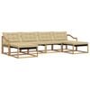 vidaXL Buiten bankenset 6 st Wit en Beige
