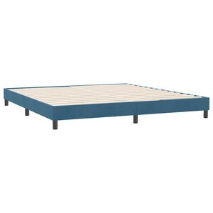 vidaXL Bedframe zonder matras 180x210 cm fluweel donkerblauw