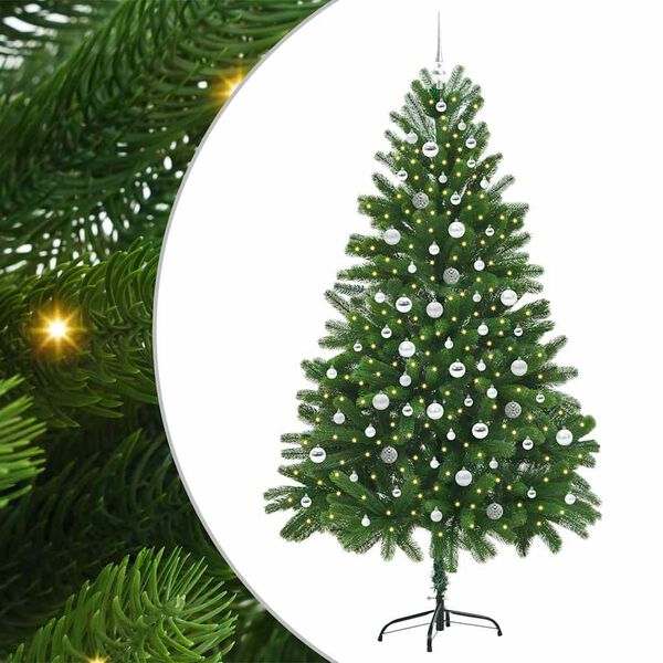 vidaXL Kerstboom met 300 LED met standaard Groen 210 cm PE