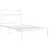 vidaXL Bedframe met hoofdbord metaal wit 100x200 cm