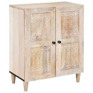 vidaXL Dressoir Wit 60 x 33 x 75 cm massief mangohout