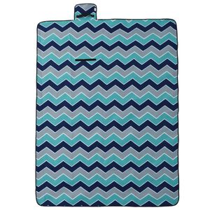 vidaXL Picknickkleed opvouwbaar golven 200x150 cm fluweel blauw