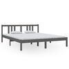 vidaXL Bedframe massief hout grijs 160x200 cm