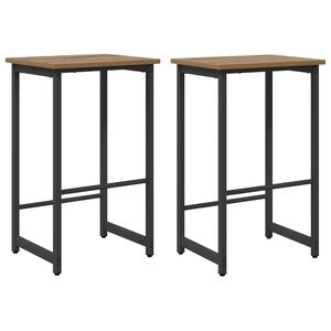 vidaXL Barkruk 2 st Artisanaal eiken 40 x 32 x 74 cm Bewerkt hout