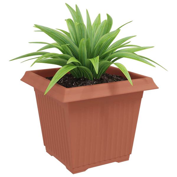 vidaXL Vierkante Bloempot 24 pcs Baksteenrood 28,5 x 28,5 x 22 cm