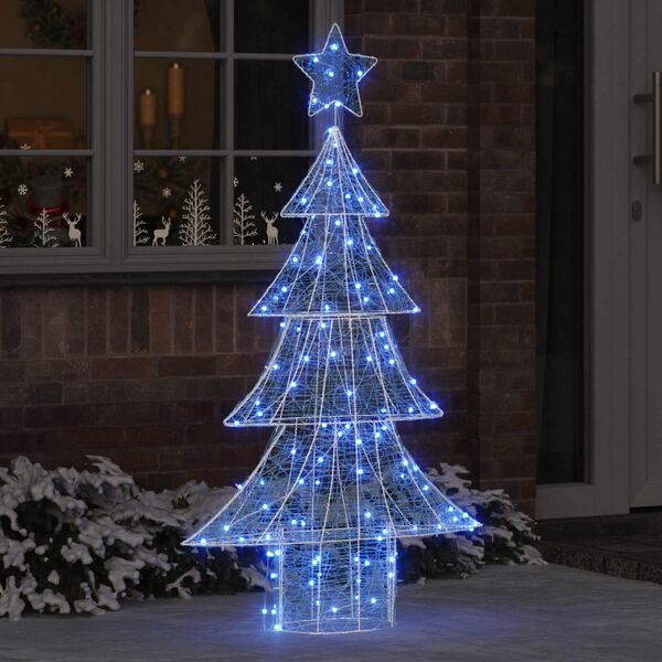 vidaXL Kerstboom met 160 LED Blauw 150 cm Acryl