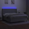 vidaXL Boxspring met matras en LED stof lichtgrijs 160x200 cm