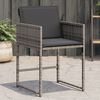 vidaXL Tuinstoelen 4 st met kussens poly rattan grijs