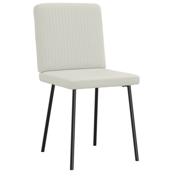 vidaXL Eetkamerstoelen 6 st fluweel crèmekleurig