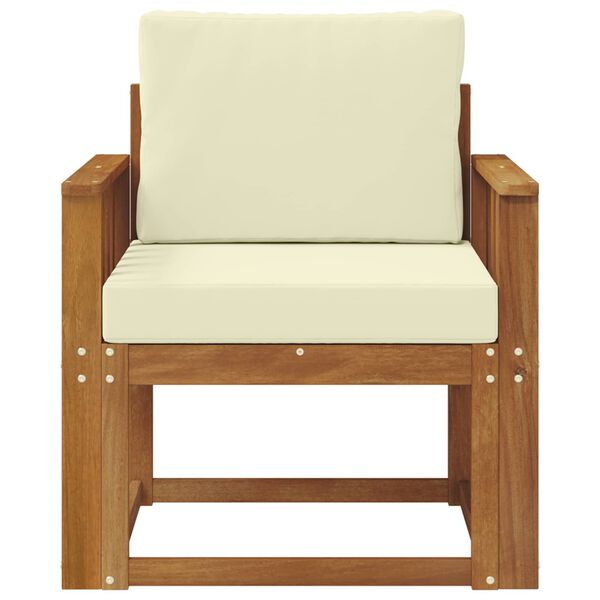 vidaXL Tuinbank Massief Acaciahout en Polyester Naturel