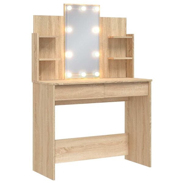 vidaXL Kaptafel met LED-verlichting 96x40x142 cm sonoma eikenkleurig