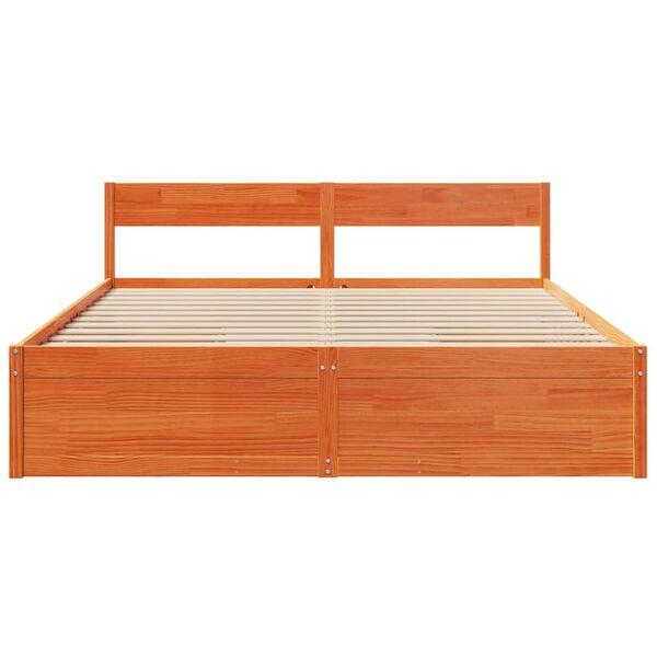 vidaXL Bedframe zonder matras massief grenenhout wasbruin 180x200 cm