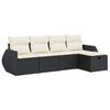 vidaXL 5-delige Loungeset met kussens poly rattan zwart