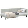 vidaXL Hoekbedframe met hoofdeinde Lichtgrijs 90 cm x 190 cm Fluweel