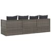 vidaXL Loungebed met kussens poly rattan grijs