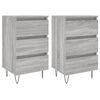 vidaXL Nachtkastjes 2 st 40x35x69 cm bewerkt hout grijs sonoma eiken