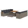 vidaXL Tuin Sofa Set met kussen met opslag Grijs Poly riet