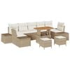 vidaXL Tuin Sofa Set met kussen 10 pcs Beige Poly riet