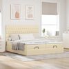 vidaXL Ottoman bed met matrassen en LED's 180x200cm stof cr&egrave;mekleurig