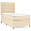 vidaXL Boxspring met matras stof cr&egrave;mekleurig 90x190 cm