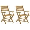 vidaXL Opklapbare stoelen, 2 stuks, 54,5 x 61,5 x 86,5 cm, massief acaciahout