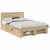 vidaXL Bedframe met hoofdeinde Sonoma Eiken 140 x 200 cm Bewerkt hout
