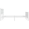 vidaXL Bedframe met hoofd- en voeteneinde metaal wit 140x190 cm