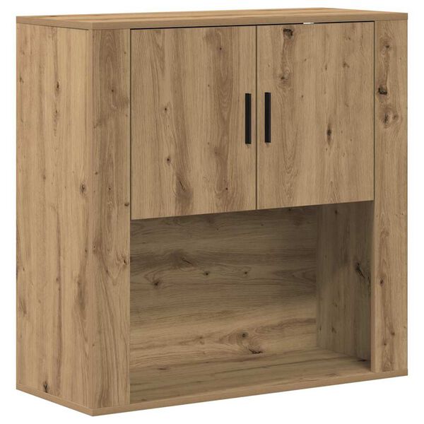 vidaXL Wandkast artisanaal eikenkleurig 80 x 33 x 80 cm Bewerkt hout