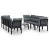 vidaXL 9-delige Loungeset poly rattan zwart en grijs