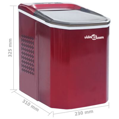 vidaXL IJsblokjesmachine 1,4 L 15 kg/24 u rood