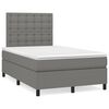vidaXL Boxspring met matras stof donkergrijs 120x190 cm