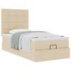 vidaXL Ottoman bed met matras 90x190cm stof cr&egrave;mekleurig