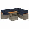vidaXL 7-delige Loungeset met kussens poly rattan grijs
