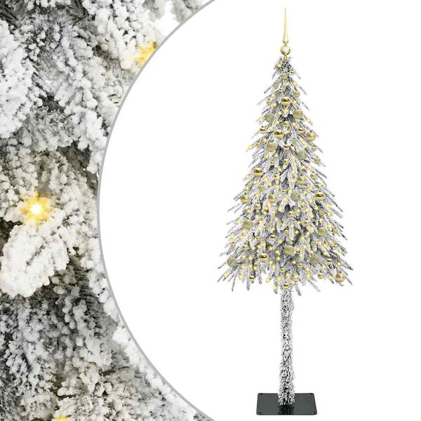 vidaXL Kerstboom met 300 LED met standaard Wit 210 cm PE en staal