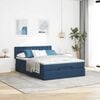 vidaXL Bed poef met matras en LED's stof 140x190 cm blauw