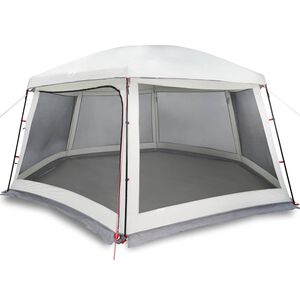 vidaXL Zwembadtent met uitneembare buiten- gaaswanden 618x532 cm grijs