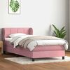 vidaXL Boxspring met matras fluweel roze 90x220 cm