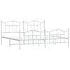vidaXL Bedframe met hoofd- en voeteneinde metaal wit 200x200 cm