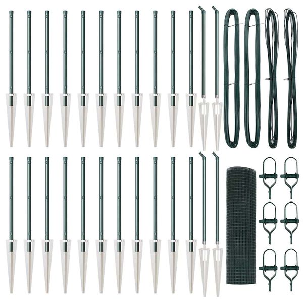 vidaXL Afrasteringspaal Groen 50 x 0,6 m (19 x 19 mm gaas)