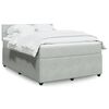 vidaXL Boxspring met matras fluweel lichtgrijs 140x190 cm