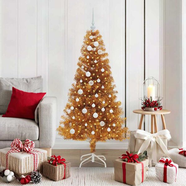 vidaXL Kerstboom met 150 LED met standaard Goud 150 cm PET