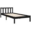 vidaXL Bedframe met hoofdbord massief hout zwart