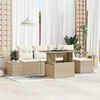 vidaXL Tuin Sofa Set met kussen 6 pcs Beige en Cr&egrave;me poly rattan