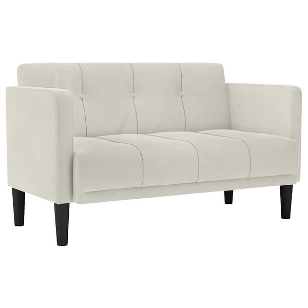 vidaXL Loveseat bank cr&egrave;me 111 cm fluweel