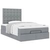 vidaXL Ottoman bed met matras 120x190 cm stof lichtgrijs