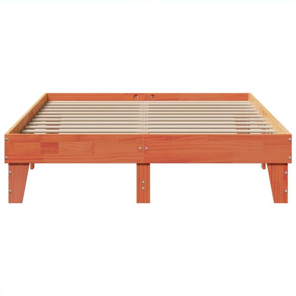 vidaXL Bedframe zonder matras massief grenenhout wasbruin 150x200 cm