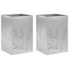 vidaXL Plantenbak 2 st zilver 50 x 50 x 75 cm Gegalvaniseerd staal