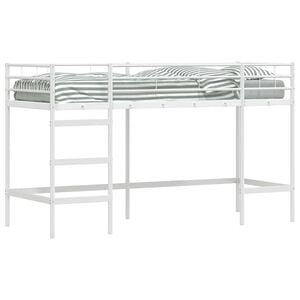 vidaXL Loftbed voor Kids Effen Wit 75 x 190 cm Staal